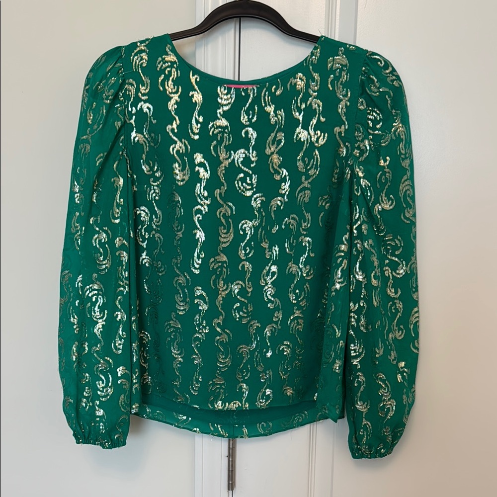 Green and Gold Women's Top